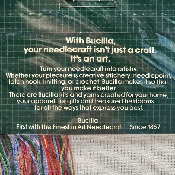 VTG Bucilla Christmas Heirloom Counted Cross-Stitch Sampler Kit Sleigh Ride Samp - Picture 4 of 7